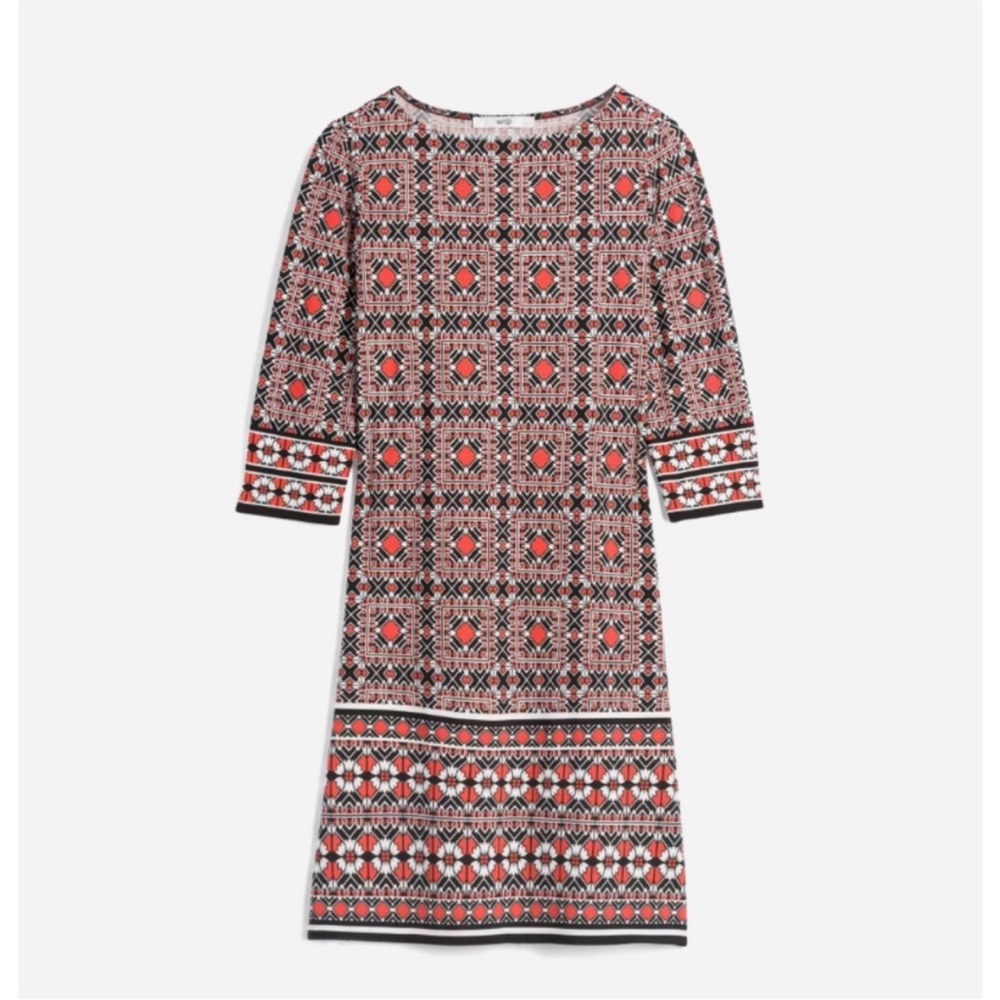 StitchFix Wisp Anaisey Jersey Dress Boatneck Midi - Orange/Red - Size 18W